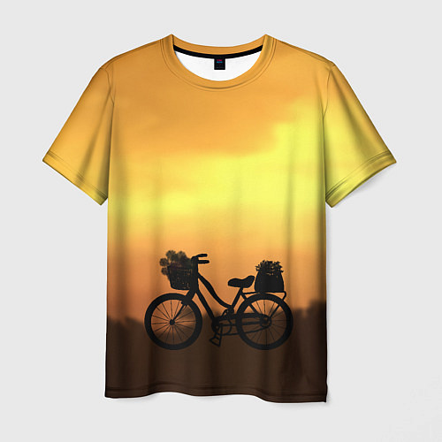 Мужская футболка Велосипед на закате / 3D-принт – фото 1