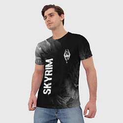 Футболка мужская Skyrim glitch на темном фоне: надпись, символ, цвет: 3D-принт — фото 2