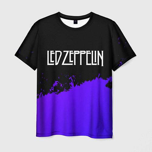 Мужская футболка Led Zeppelin purple grunge / 3D-принт – фото 1