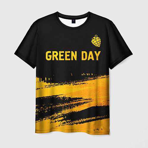 Мужская футболка Green Day - gold gradient: символ сверху / 3D-принт – фото 1