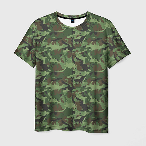 Мужская футболка Камуфляж зелёный / 3D-принт – фото 1