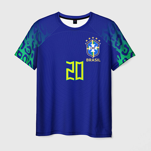 Мужская футболка Винисиус Жуниор ЧМ 2022 сборная Бразилии гостевая / 3D-принт – фото 1