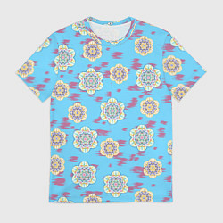 Футболка мужская Мандала орнамент на пятнах, цвет: 3D-принт