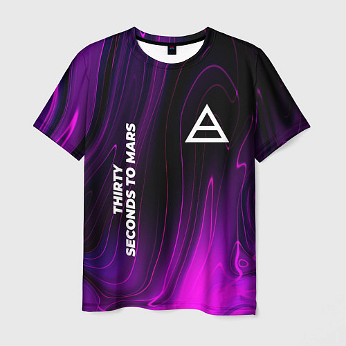 Мужская футболка Thirty Seconds to Mars violet plasma / 3D-принт – фото 1