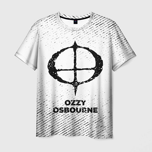 Мужская футболка Ozzy Osbourne с потертостями на светлом фоне / 3D-принт – фото 1