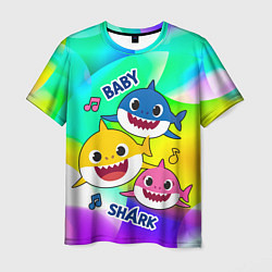 Футболка мужская Baby Shark Brooklyn and friends, цвет: 3D-принт