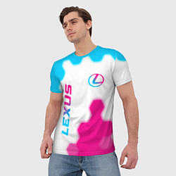 Футболка мужская Lexus neon gradient style: надпись, символ, цвет: 3D-принт — фото 2