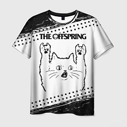 Футболка мужская The Offspring рок кот на светлом фоне, цвет: 3D-принт