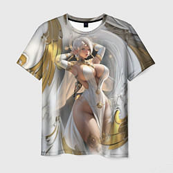 Футболка мужская Девушка с аппетитными формами в золотом, цвет: 3D-принт