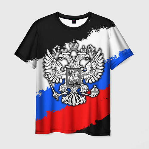 Мужская футболка Триколор - герб РФ / 3D-принт – фото 1
