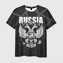Футболка мужская Russia - герб РФ, цвет: 3D-принт