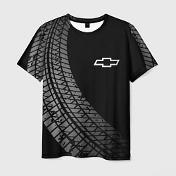 Футболка мужская Chevrolet tire tracks, цвет: 3D-принт
