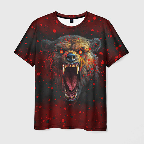 Мужская футболка Злой медведь / 3D-принт – фото 1