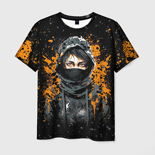 Мужская футболка Девушка в капюшоне - anime style / 3D-принт – фото 1