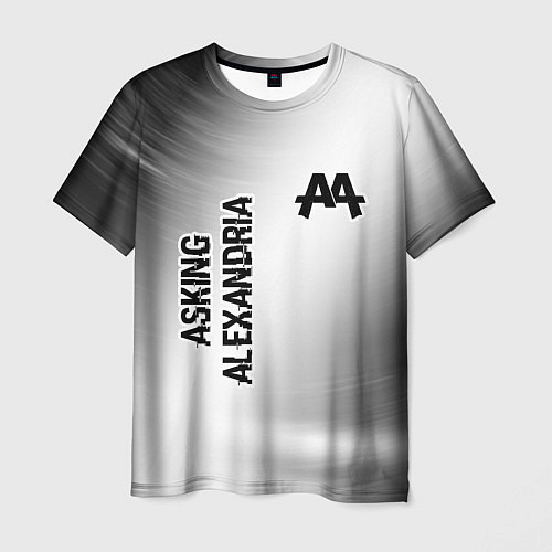 Мужская футболка Asking Alexandria glitch на светлом фоне: надпись, / 3D-принт – фото 1