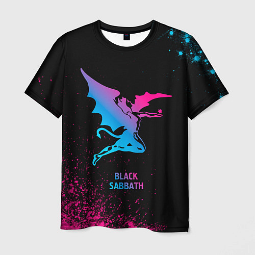 Мужская футболка Black Sabbath - neon gradient / 3D-принт – фото 1