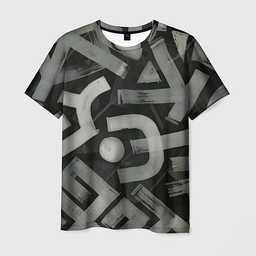 Мужская футболка Шрифтовые узоры / 3D-принт – фото 1