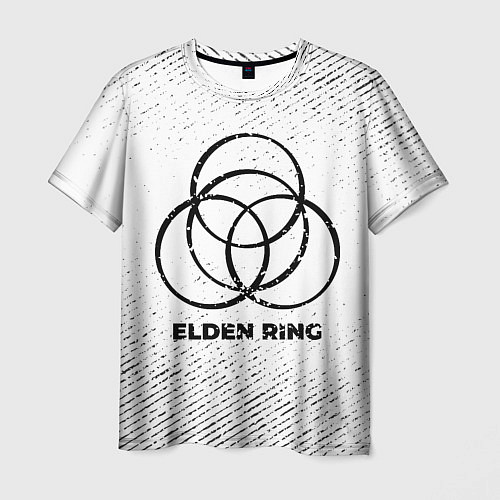 Мужская футболка Elden Ring с потертостями на светлом фоне / 3D-принт – фото 1