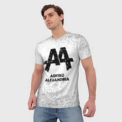Футболка мужская Asking Alexandria с потертостями на светлом фоне, цвет: 3D-принт — фото 2