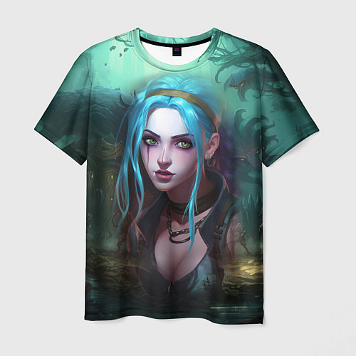 Мужская футболка Jinx fantasy art Arcane League of Legends / 3D-принт – фото 1