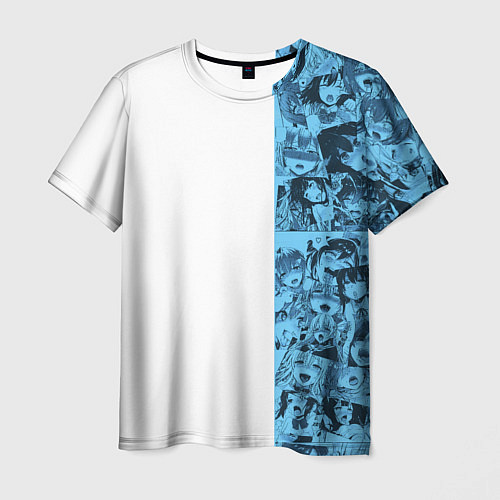 Мужская футболка Ахегао на белом фоне / 3D-принт – фото 1
