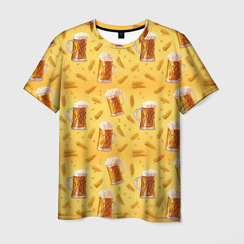 Мужская футболка Кружки с пенным пивом / 3D-принт – фото 1
