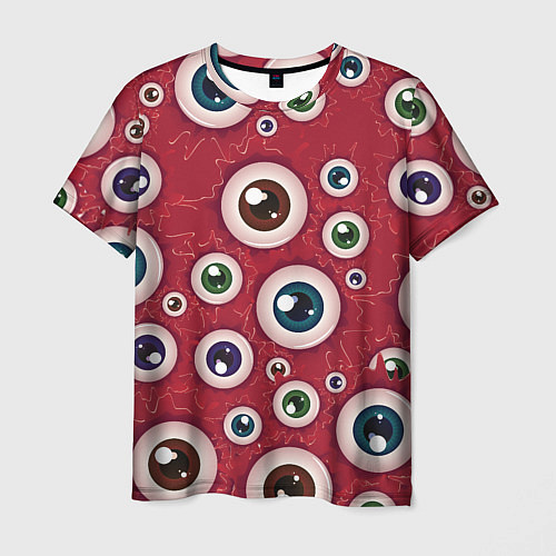 Мужская футболка Множество жутких глаз / 3D-принт – фото 1