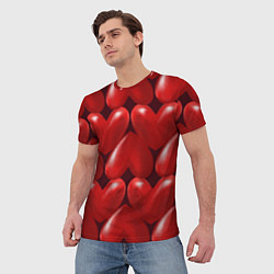 Футболка мужская Red hearts, цвет: 3D-принт — фото 2