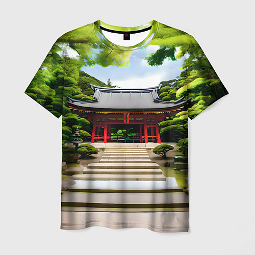 Мужская футболка Японский храм синто / 3D-принт – фото 1