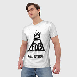 Футболка мужская Fall Out Boy glitch на светлом фоне, цвет: 3D-принт — фото 2