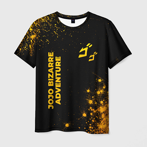 Мужская футболка JoJo Bizarre Adventure - gold gradient: надпись, с / 3D-принт – фото 1