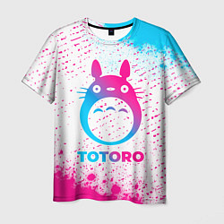 Футболка мужская Totoro neon gradient style, цвет: 3D-принт