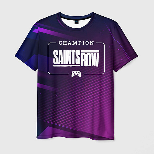 Мужская футболка Saints Row gaming champion: рамка с лого и джойсти / 3D-принт – фото 1