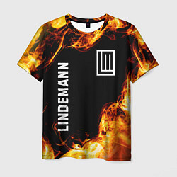 Футболка мужская Lindemann и пылающий огонь, цвет: 3D-принт