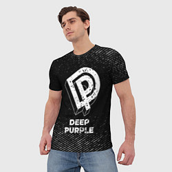 Футболка мужская Deep Purple с потертостями на темном фоне, цвет: 3D-принт — фото 2