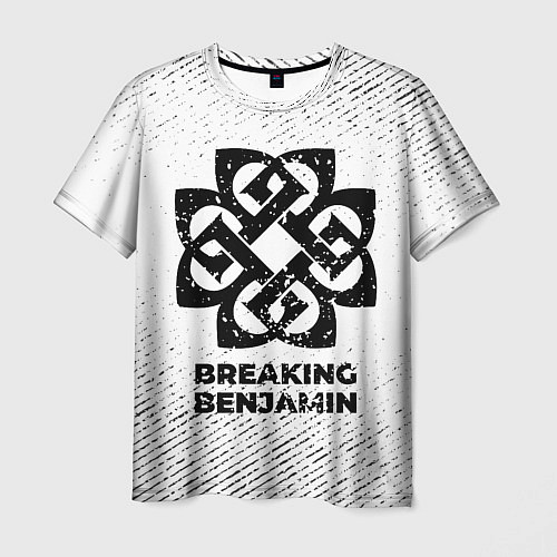 Мужская футболка Breaking Benjamin с потертостями на светлом фоне / 3D-принт – фото 1