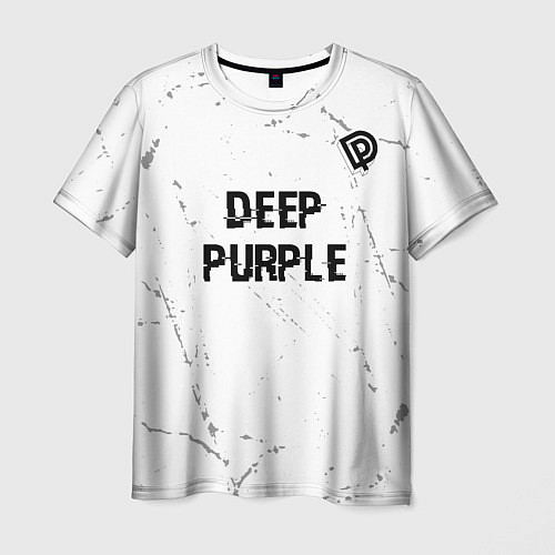 Мужская футболка Deep Purple glitch на светлом фоне: символ сверху / 3D-принт – фото 1