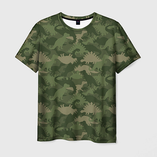 Мужская футболка Камуфляж из динозавров / 3D-принт – фото 1