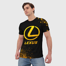 Футболка мужская Lexus - gold gradient, цвет: 3D-принт — фото 2
