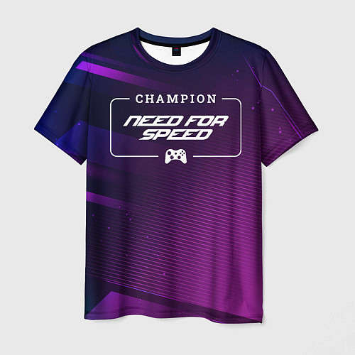 Мужская футболка Need for Speed gaming champion: рамка с лого и джо / 3D-принт – фото 1