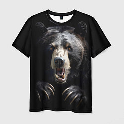 Футболка мужская Бурый атакующий медведь, цвет: 3D-принт