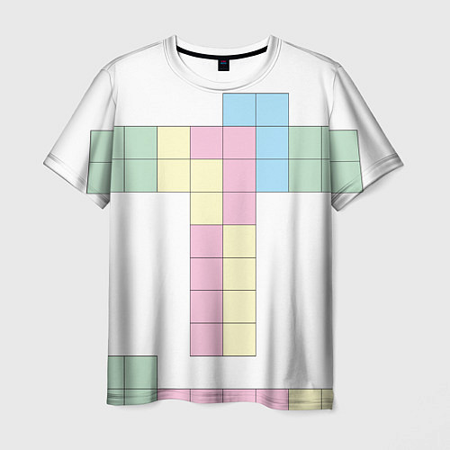 Мужская футболка Тетрис буква т падающие блоки / 3D-принт – фото 1