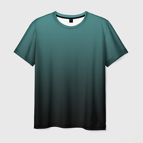 Мужская футболка Градиент зелено-черный / 3D-принт – фото 1