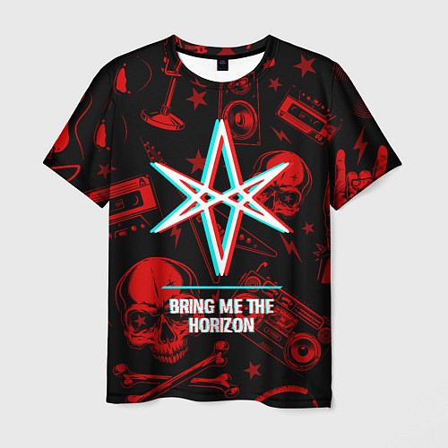 Мужская футболка Bring Me the Horizon rock glitch / 3D-принт – фото 1