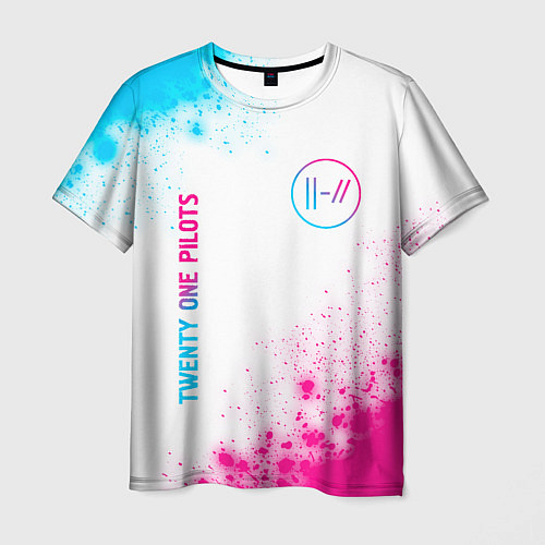 Мужская футболка Twenty One Pilots neon gradient style: надпись, си / 3D-принт – фото 1