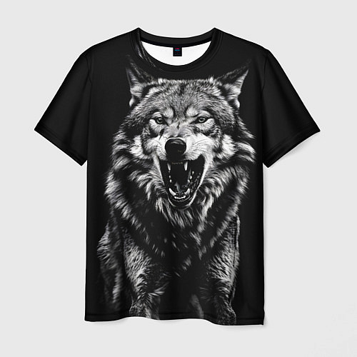 Мужская футболка Злой волчара / 3D-принт – фото 1