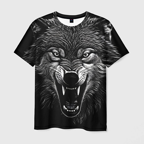 Мужская футболка Злой волчара / 3D-принт – фото 1