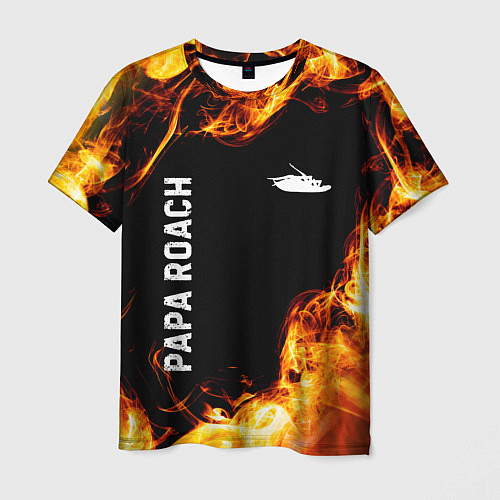 Мужская футболка Papa Roach и пылающий огонь / 3D-принт – фото 1