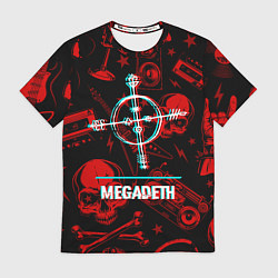 Футболка мужская Megadeth rock glitch, цвет: 3D-принт