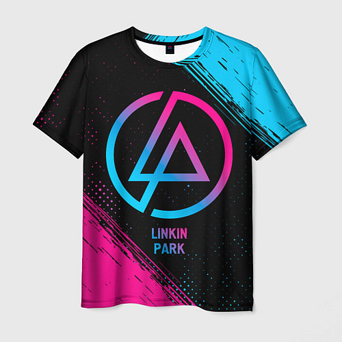 Мужская футболка Linkin Park - neon gradient / 3D-принт – фото 1